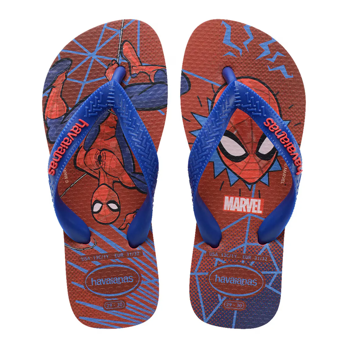 

Гав. Детские шлепанцы Kids Top Marvel Ii Ruby Red 356 Havaianas, принт/красный
