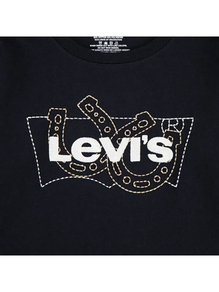 Лонгслив с принтом Levi's Kids, черный — фото 3