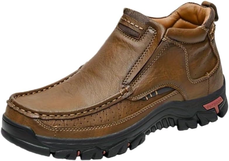 

Мужские высокие повседневные походные ботинки с толстой подошвой - большой размер, удобные и противоскользящие, подходят для всех сезонов, для ежедневных прогулок на природе и походов в горы Clolinde, темно-коричневый