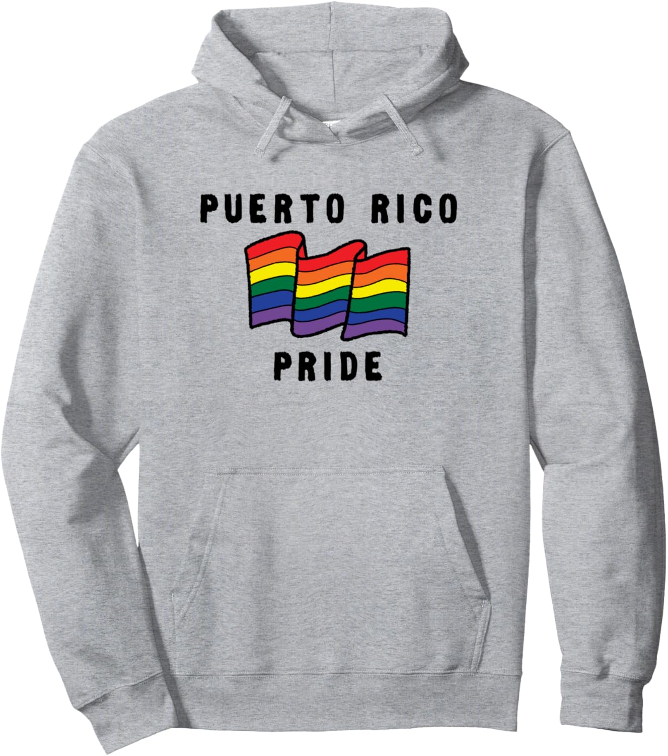 

Худи с радужным флагом Пуэрто-Рико, серая Trendy Holiday Apparel