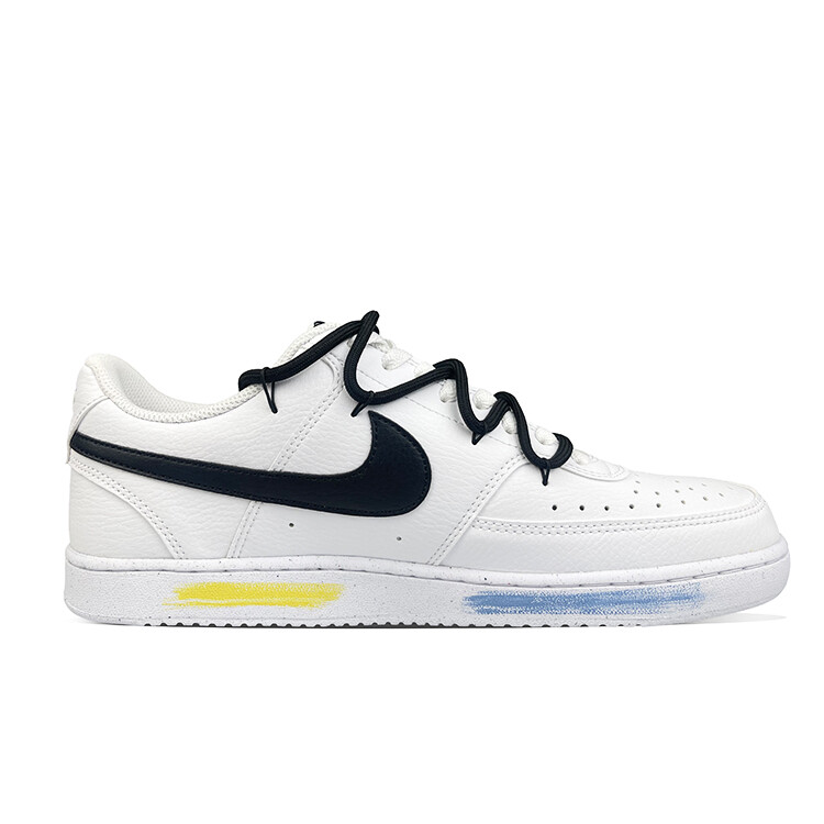 

Кроссовки Nike Court Vision 1 Skateboarding Shoes Men Low-top Black/blue/yellow, белый/черный