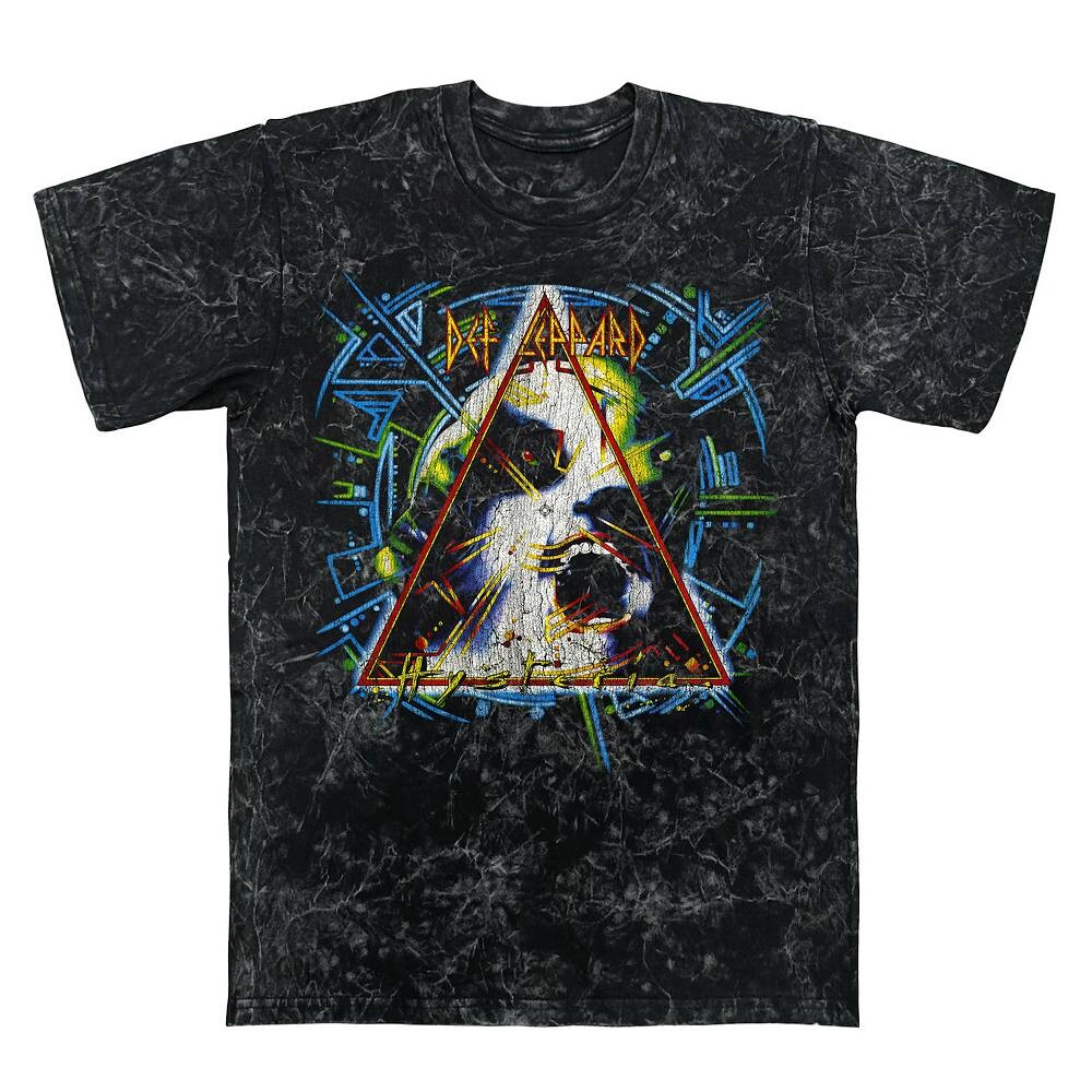 

Мужская футболка с рисунком Def Leppard Hysteria Mineral Wash Licensed Character, цвет Black Mineral Wash