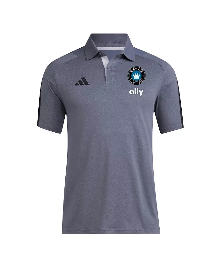 Мужская серая тренировочная поло Charlotte FC 2024 adidas — фото 3