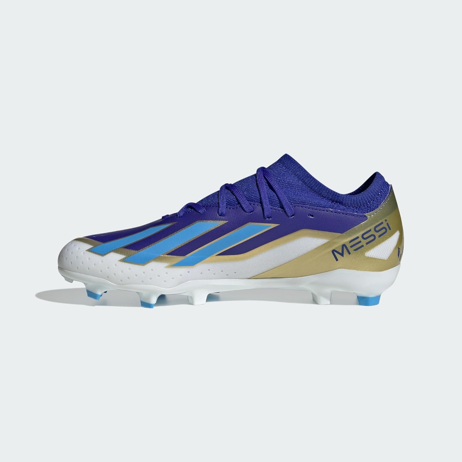 Кроссовки Adidas Unisex-Adult X Crazyfast League Firm Ground, белый/голубой — фото 3