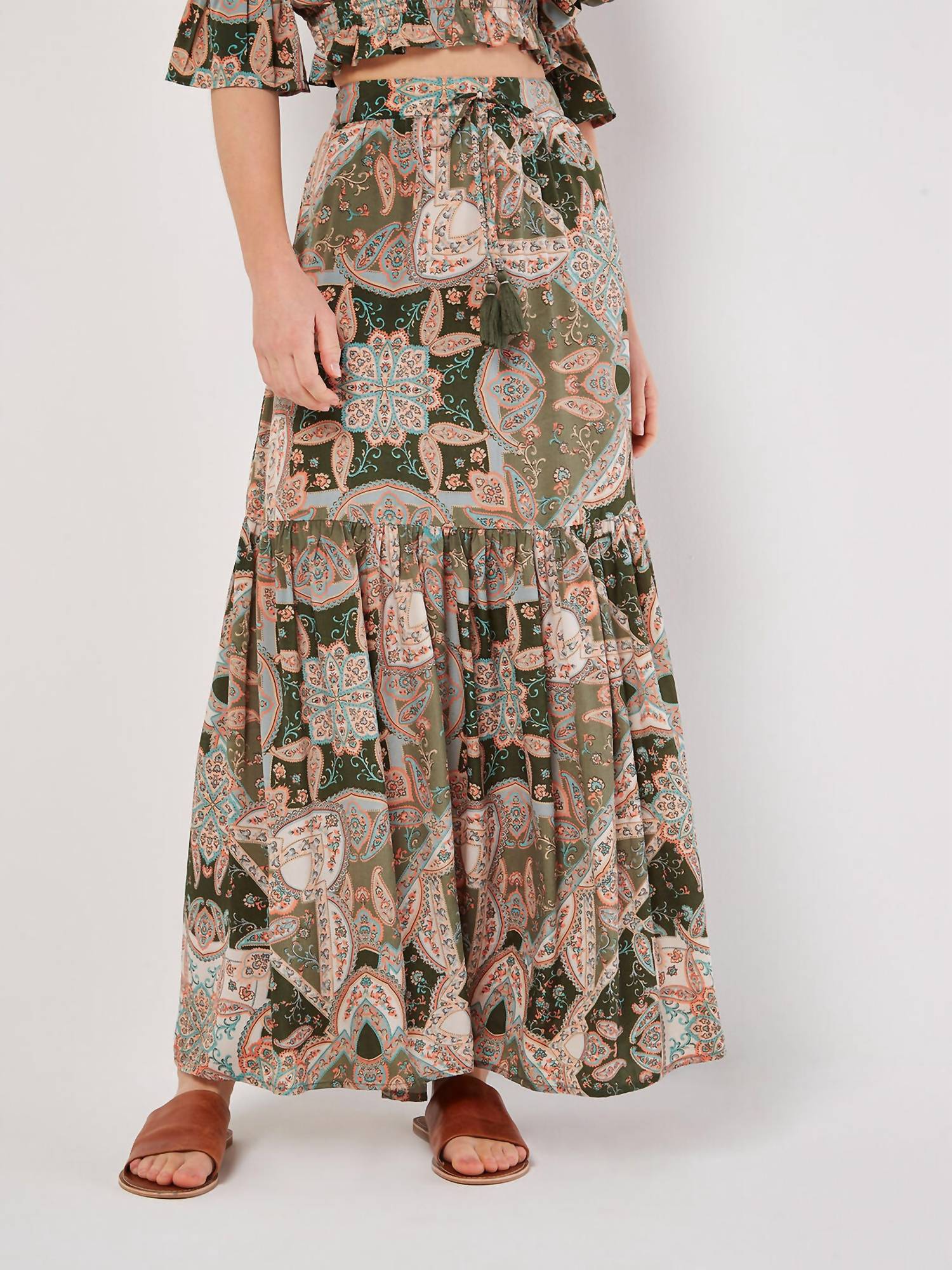 

Юбка Boho Paisley с ярусами, многоцветная APRICOT, цвет multi