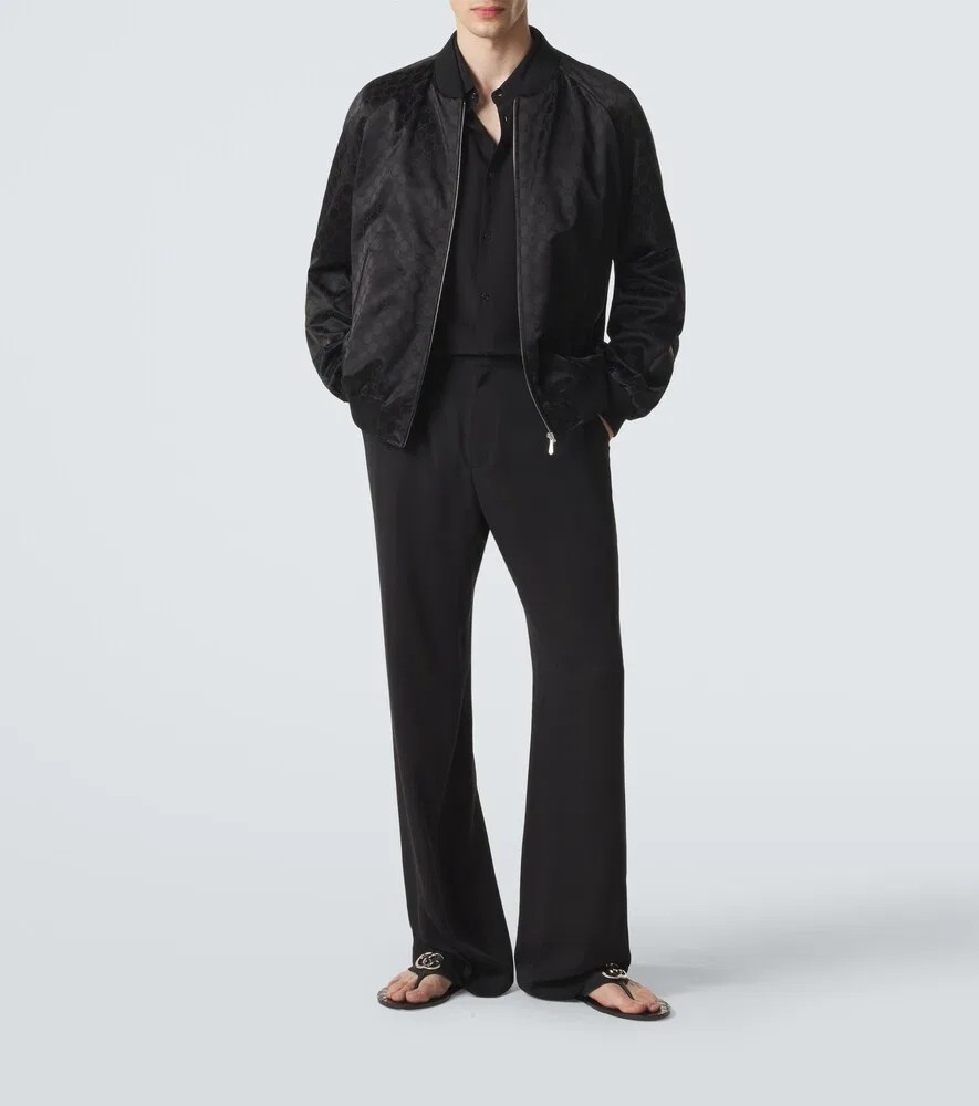 Джемпер GG Gucci хлопковый атлас, черный — фото 2