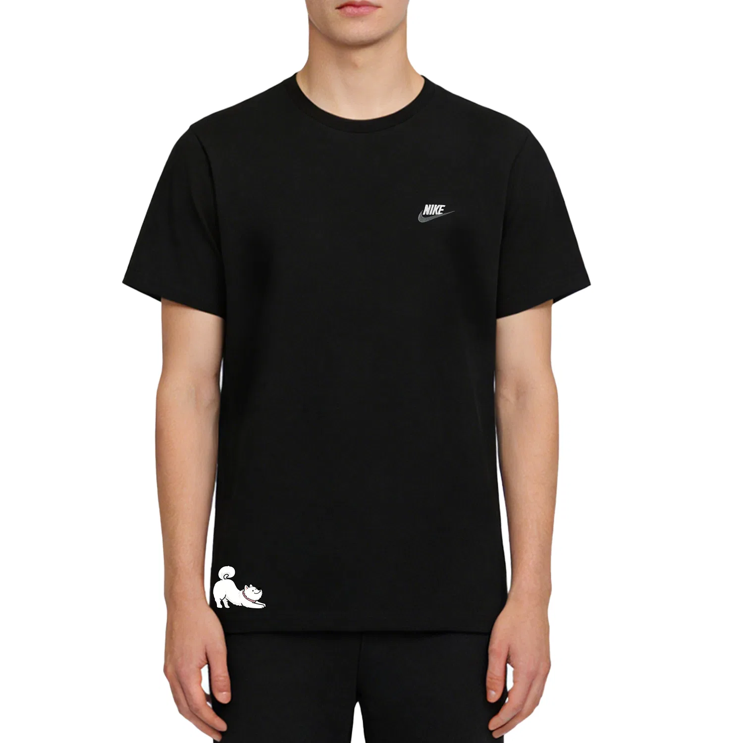 Футболка Nike Sportswear Club с принтом, черная/белая/темно-серая — фото 4