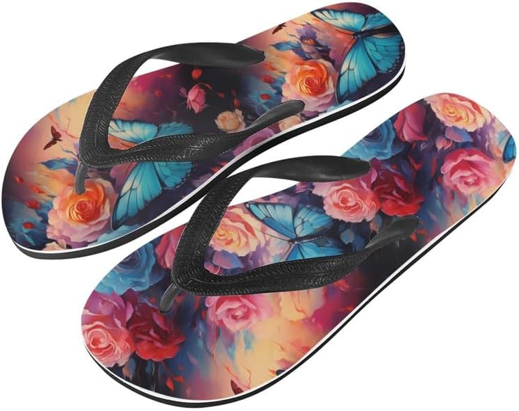 

Сандалии Semiouray Men Hawaii с геометрическим дизайном, легкие вьетнамки, Рождественские с Санта-Клаусом, унисекс, ортопедические пляжные шлепанцы, Butterfly Rose Floral