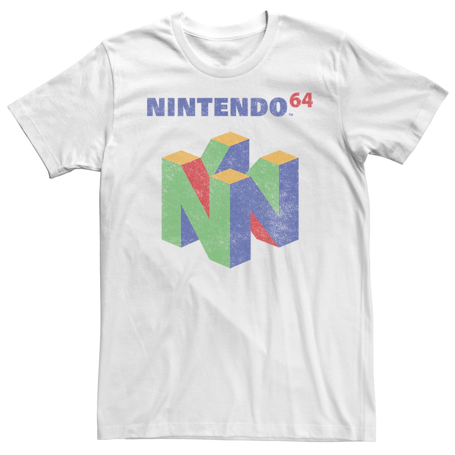 

Мужская красочная футболка с логотипом Nintendo 64 Licensed Character