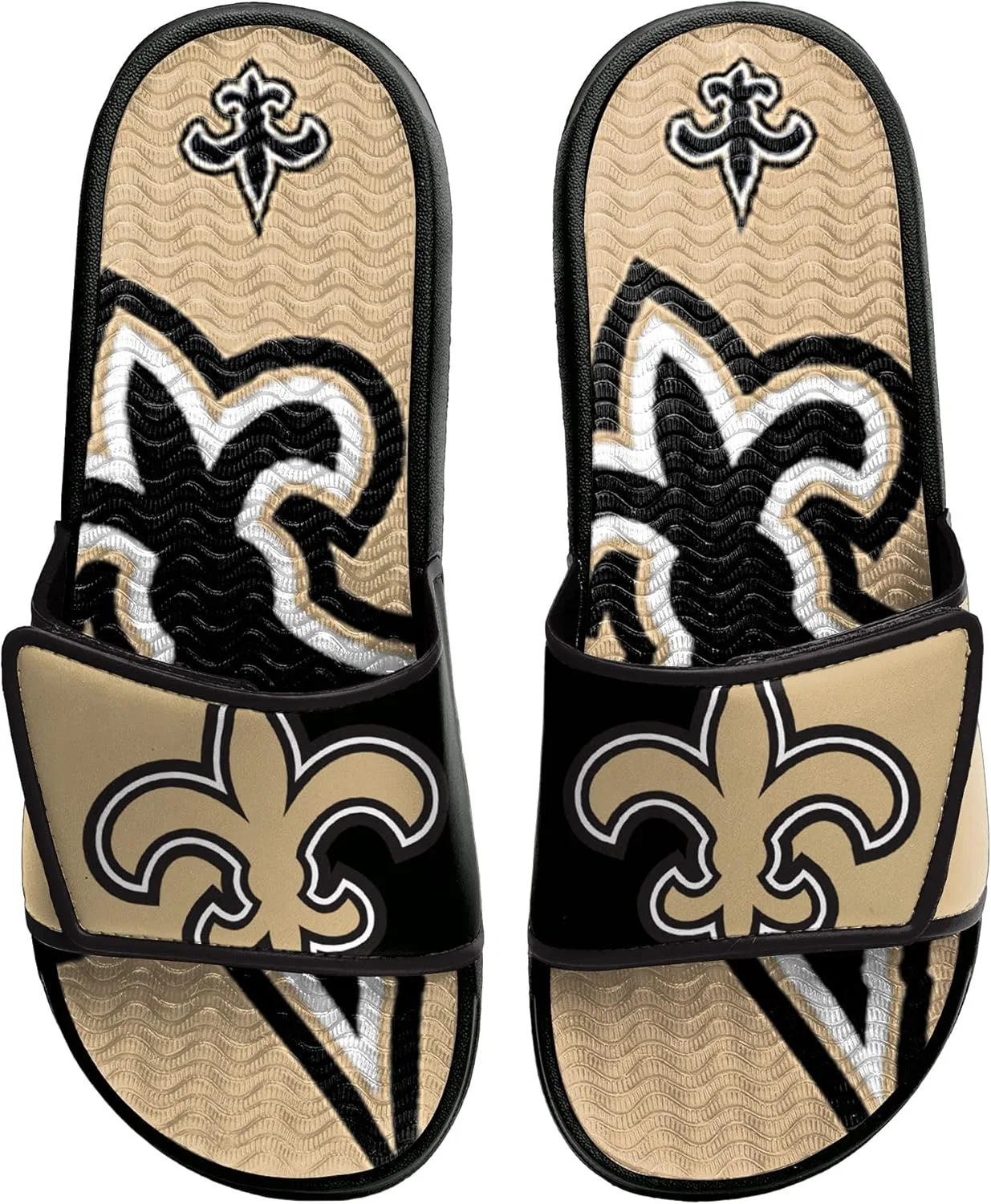 Мужские спортивные тапочки FOCO Legacy Velcro Sport Slide New York Giants Legacy Sport с застежкой-липучкой - размер Large, Colour Block Big Logo. — фото 2