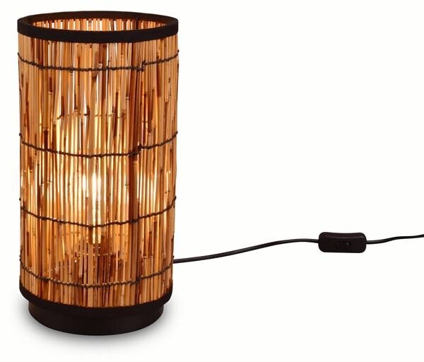 

Настольная лампа MeineWunschleuchte Lampenschirm Rattan Natur цвет beige/schwarz/braun