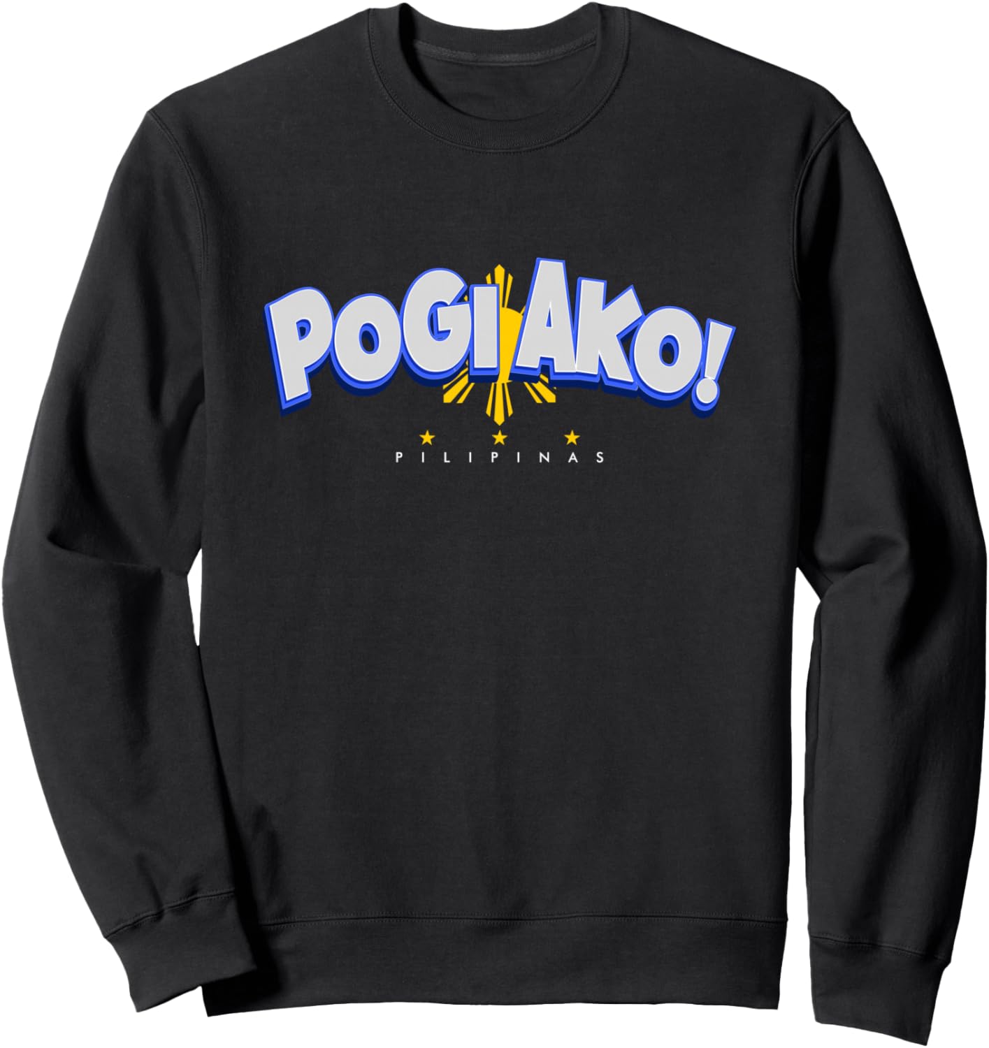 

Поги Ако! Толстовка Funny Pinoy Pilipinas Sun Design, черная Funny Filipino Merch Store