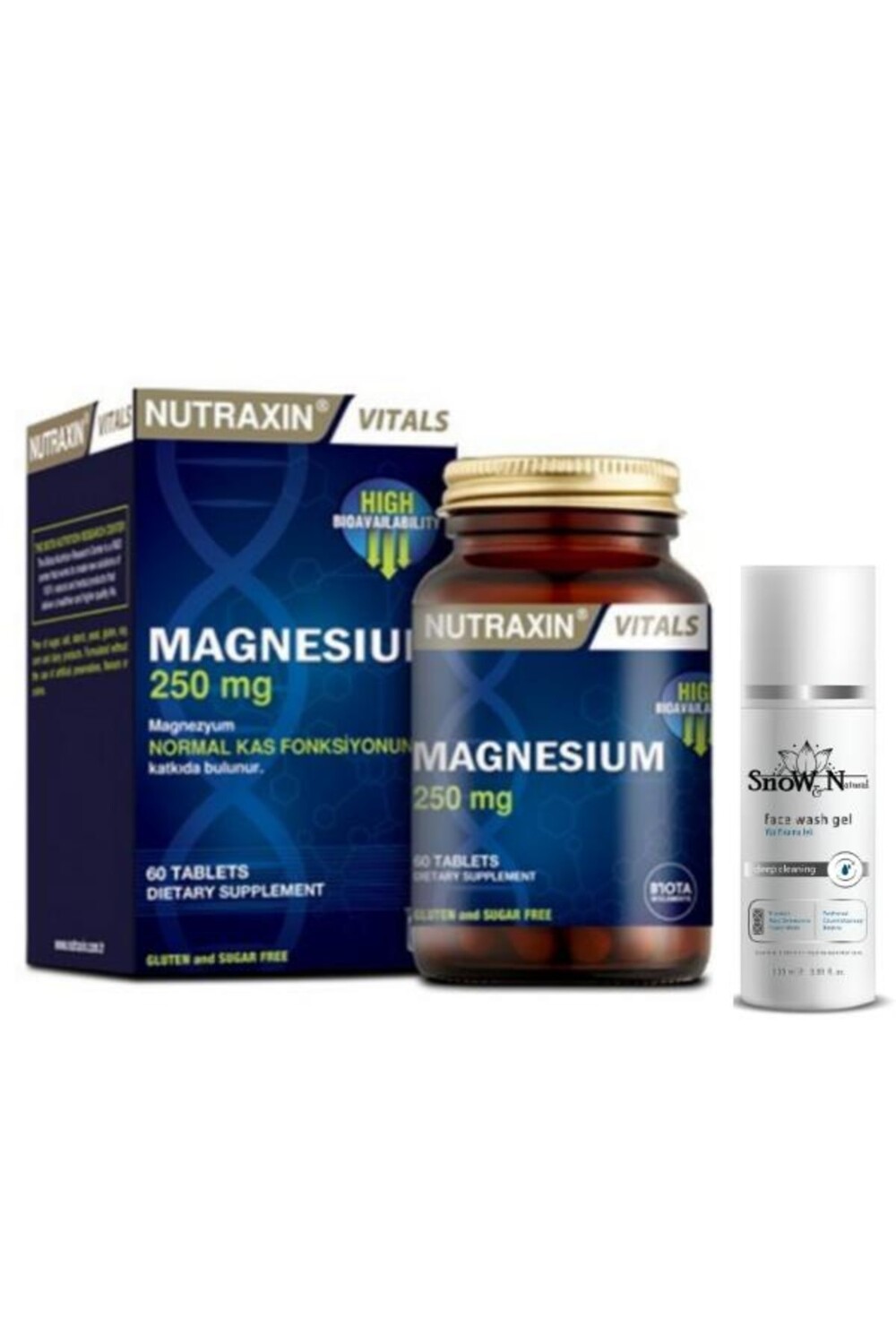 

Nutraxin Магний 250 мг 60 таблеток + очищающий гель для лица 100 мл подарок