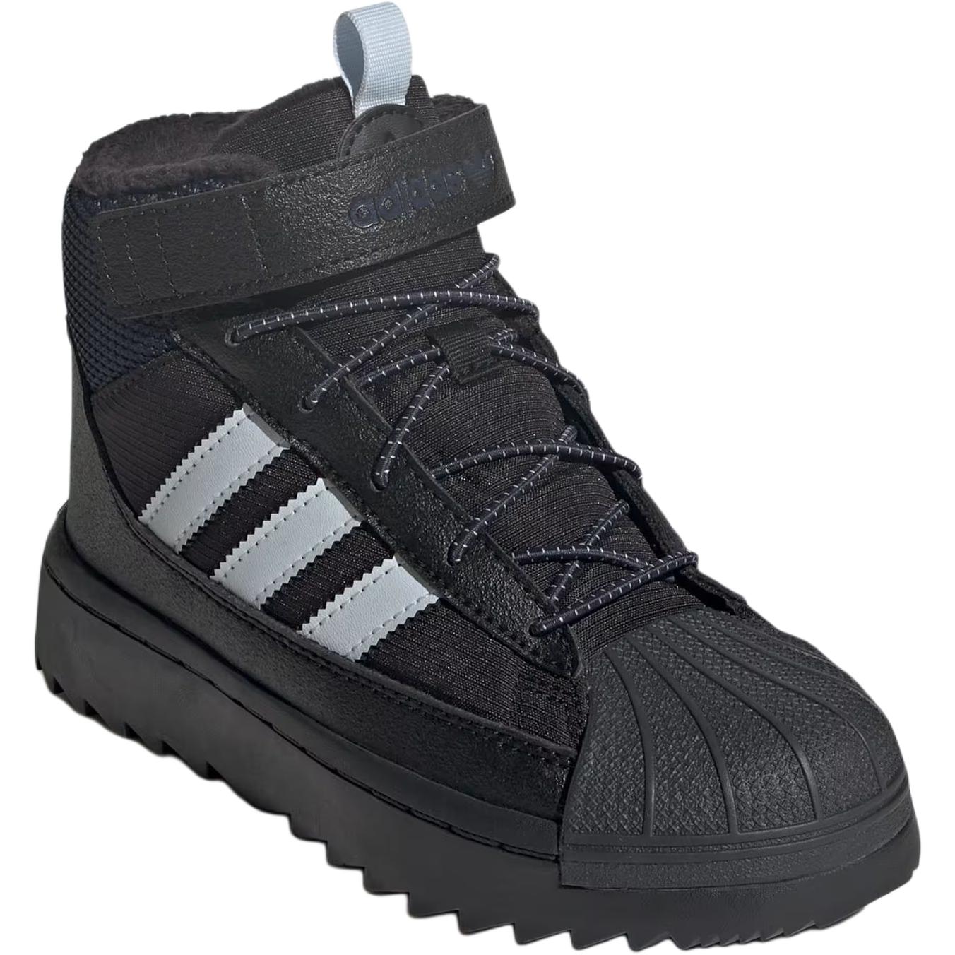 Adidas Originals Superstar зимние треккинговые кроссовки outdoor black детские — фото 4