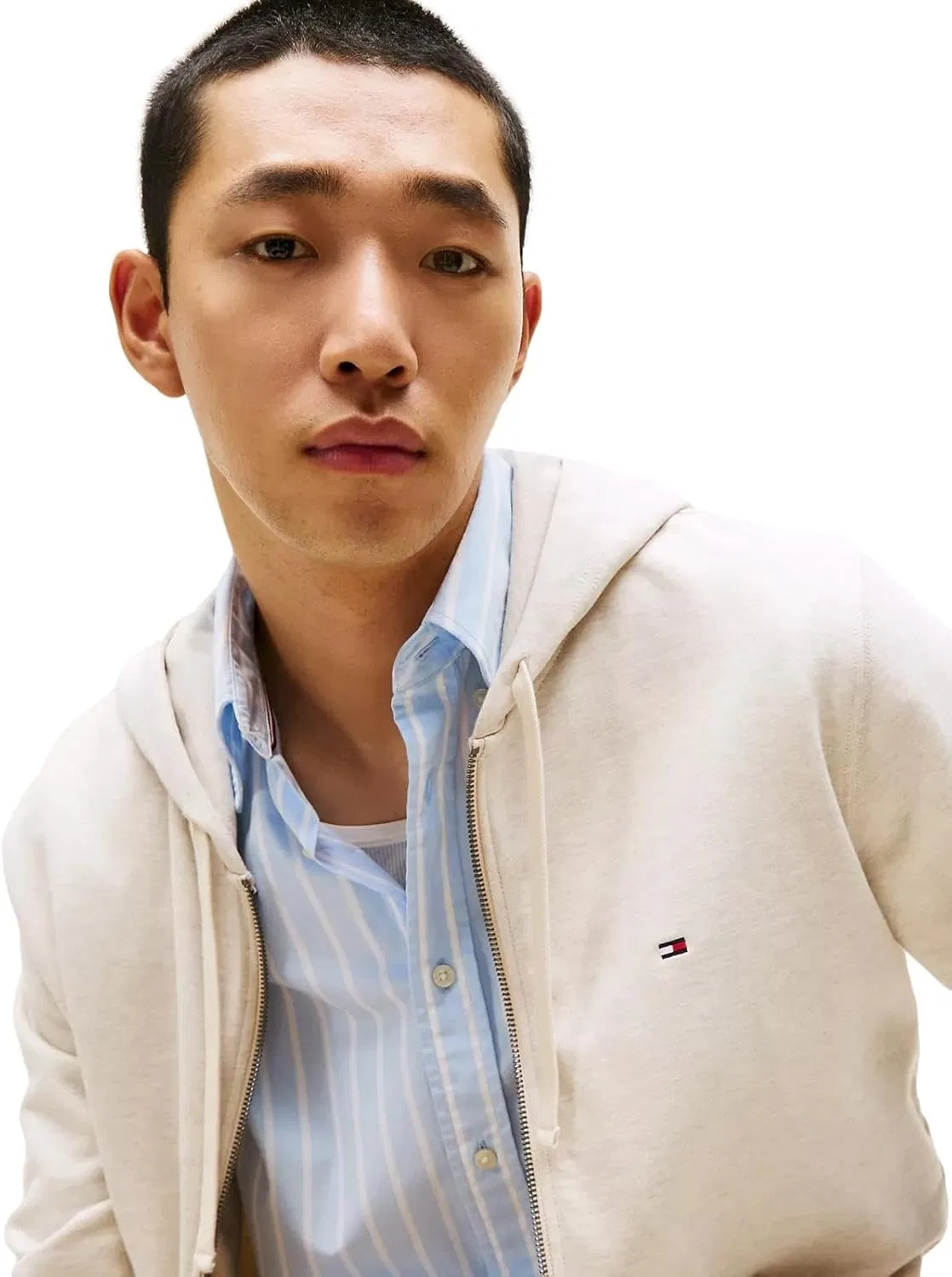 Худи мужское Tommy Hilfiger HILFIGER STACK HOODY ZT, Weathered White — фото 4