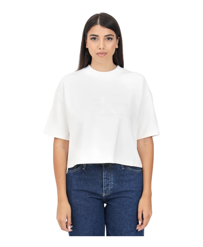 

Футболка с вышитым логотипом Calvin Klein Jeans, белый