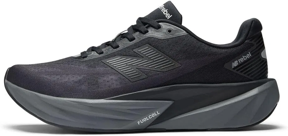 Мужские беговые кроссовки New Balance FuelCell Rebel V5, Black Castlerock Silver Metallic — фото 2