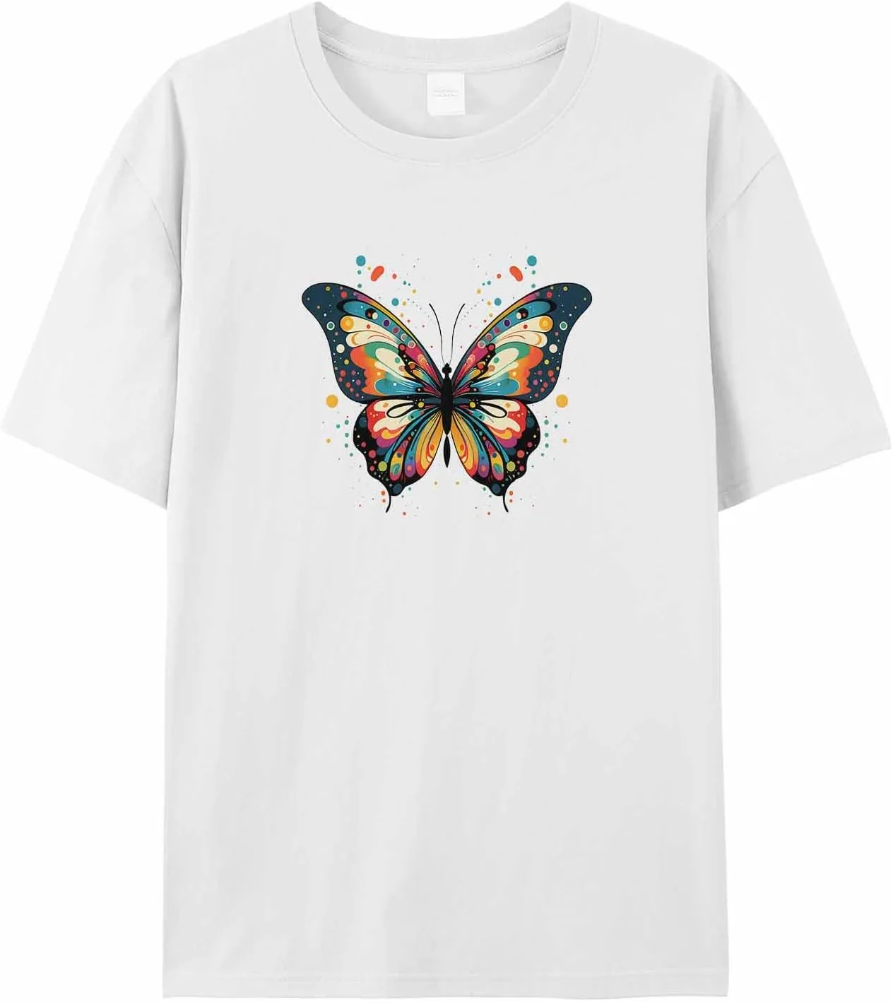 

Мужская футболка с разноцветными бабочками, короткий рукав jdudh