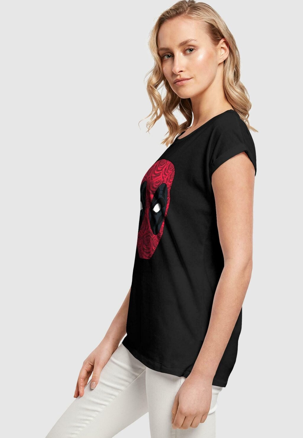 

Футболка с принтом DEADPOOL HEAD OF ROSES ABSOLUTE CULT, черный