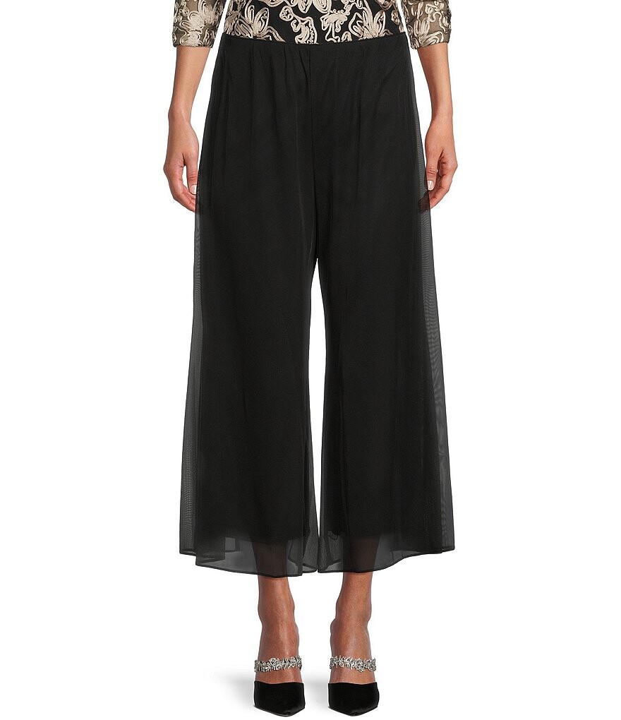 

Укороченные широкие брюки без застежек Alex Evenings Petite Size, черный
