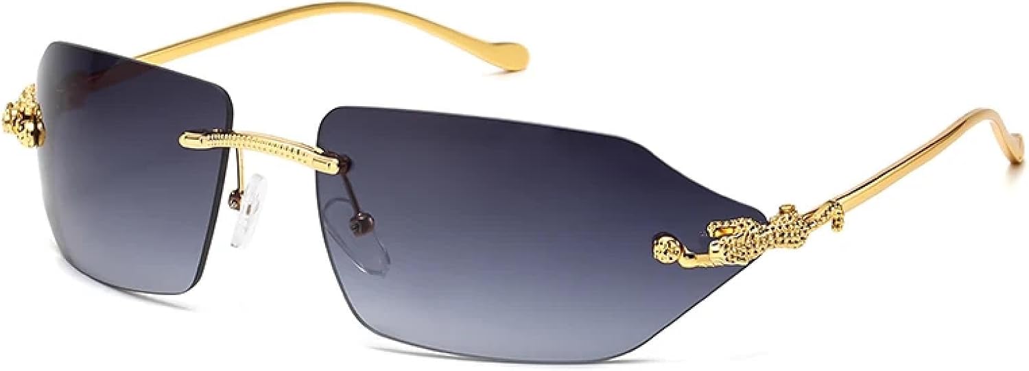 

Модные женские солнцезащитные очки с металлическим оправой «кошачий глаз», мужские с леопардовым принтом, в стиле стимпанк. Стильные и универсальные TVTBBVV, Gradient Gray