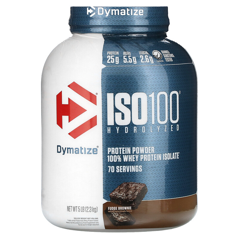 

Dymatize, ISO100, гидролизованный, 100% изолят сывороточного протеина, брауни с помадкой, 2,3 кг (5 фунтов)