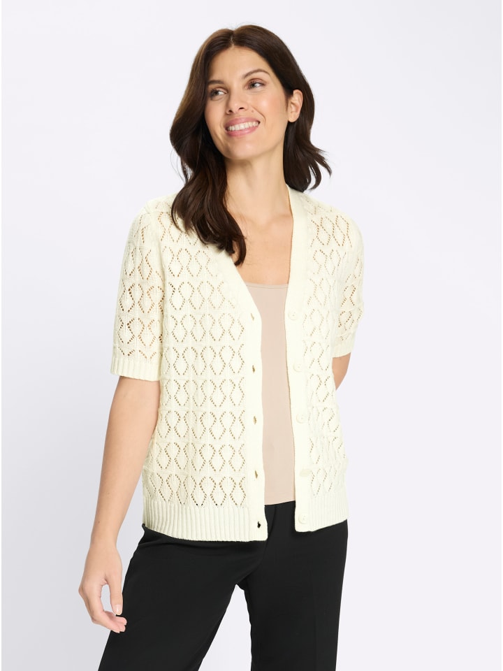 

Sieh an! Ажурный кардиган цвета экрю