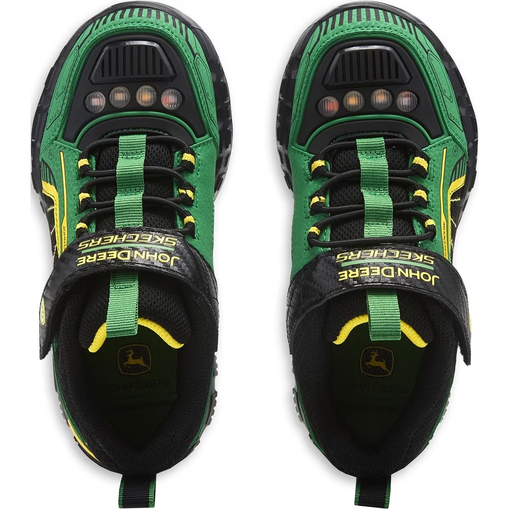 Детские кроссовки с подсветкой john deere adventure от Skechers для маленьких/больших детей, green/yellow/black — фото 4