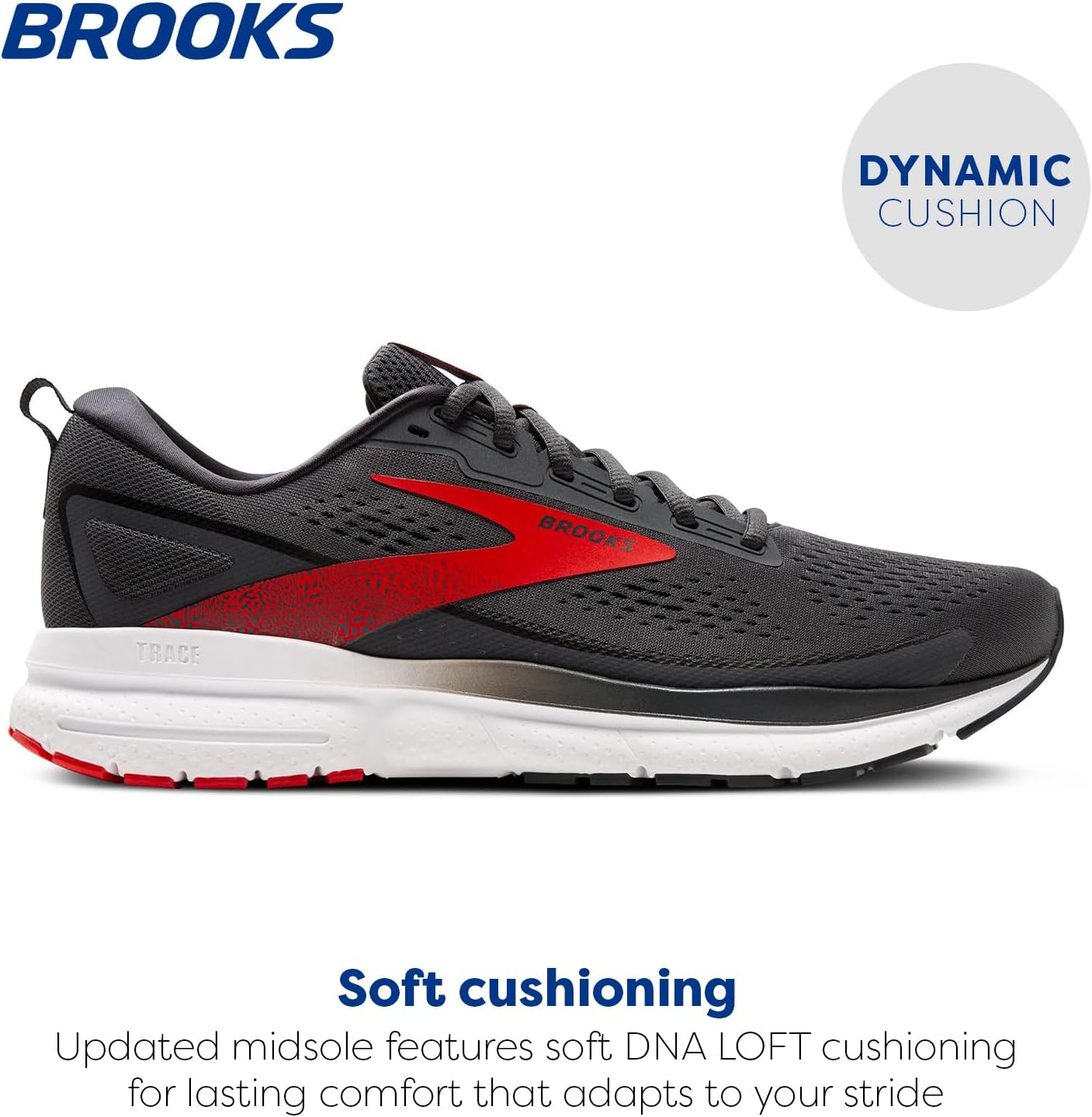 Мужские нейтральные беговые кроссовки Brooks Trace 3, белый/красный — фото 2