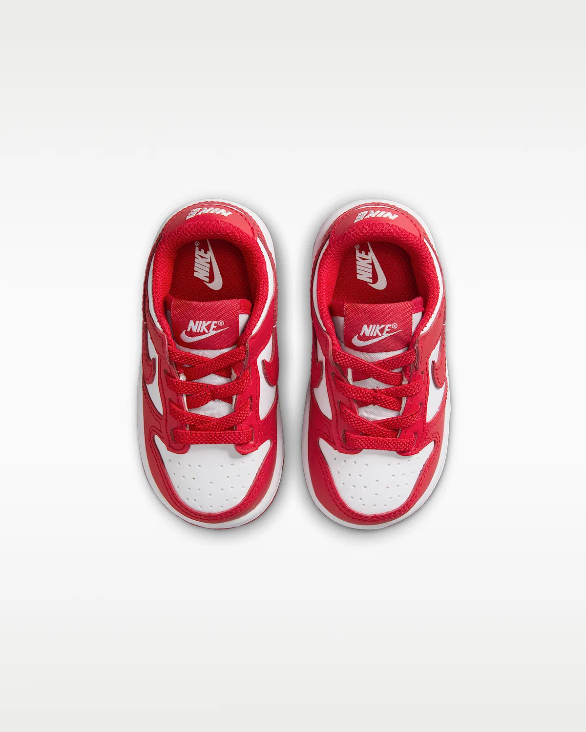 Кроссовки Nike Dunk Low для малышей, White/Red/University Red — фото 4