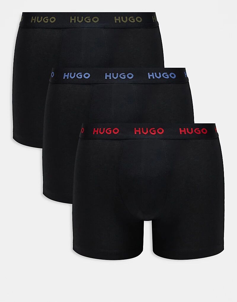 

HUGO Bodywear, комплект из 3-х трусов-боксеров черного цвета с логотипом на поясе Hugo Red
