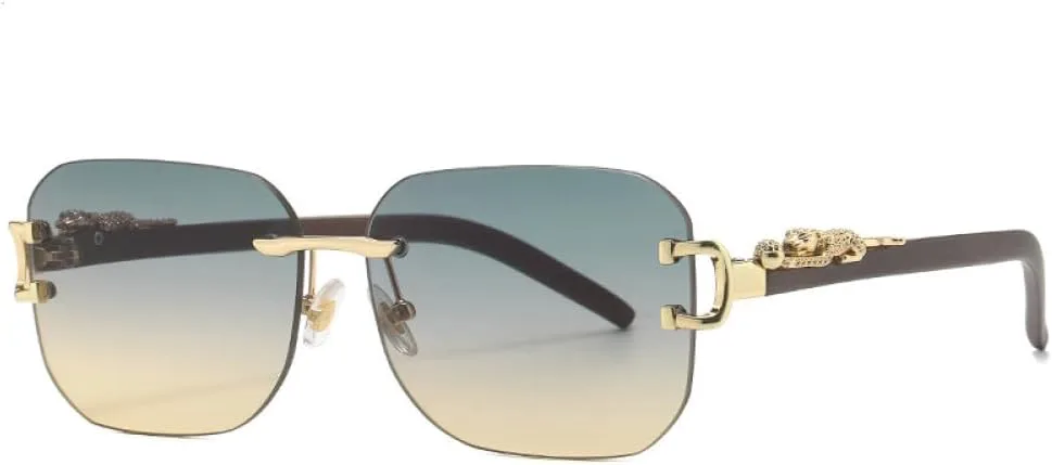 

Женские солнцезащитные очки квадратной формы в стиле ретро, ​​без оправы, винтажные модные очки с защитой от УФ-излучения UV400 (2027 год) MTZJH, Green Yellow