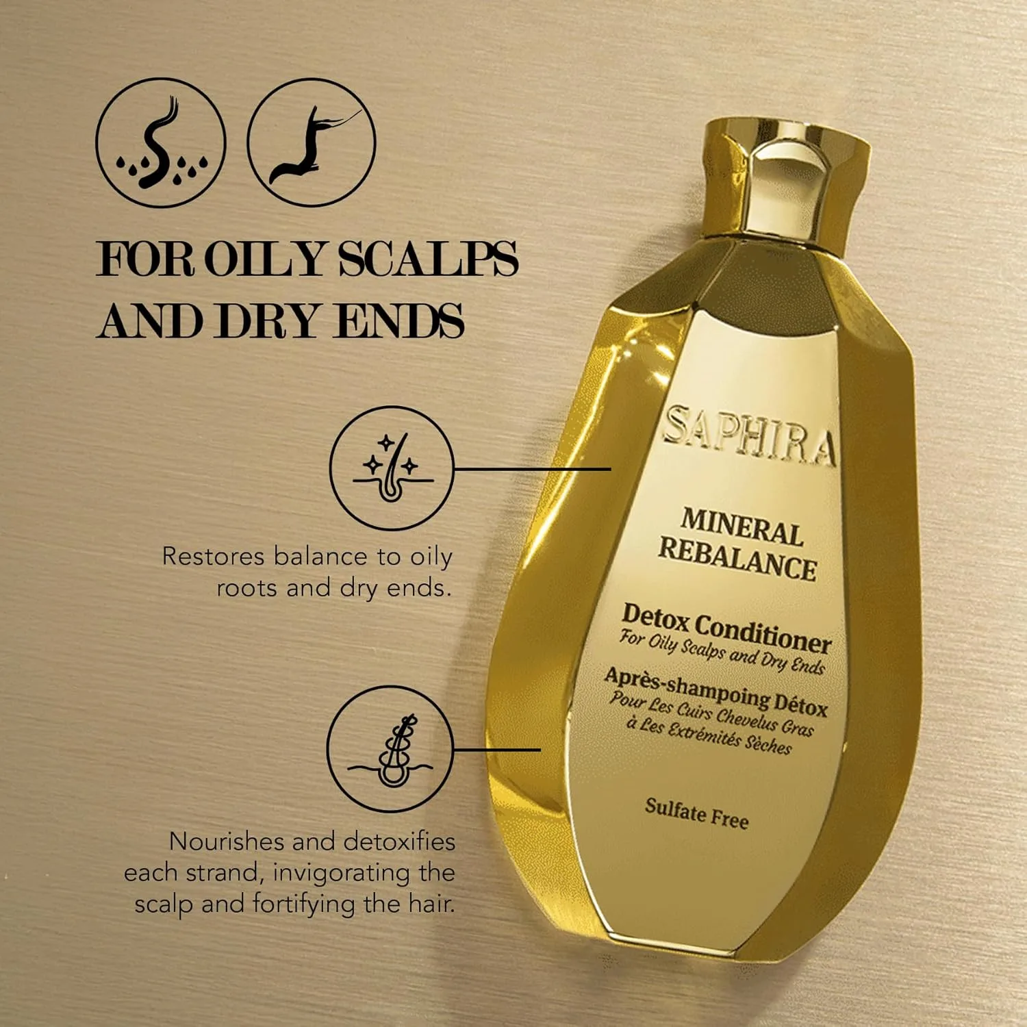 Кондиционер Saphira Mineral Rebalance с минералами Мертвого моря для жирной кожи головы и нормальных волос, 250 мл 251 мл (.) — фото 2