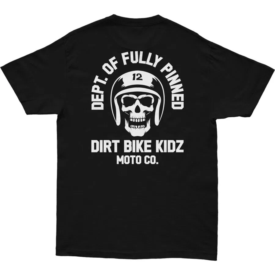 Детская футболка с полностью прикрепленными булавками Dirt Bike Kidz, Black — фото 3
