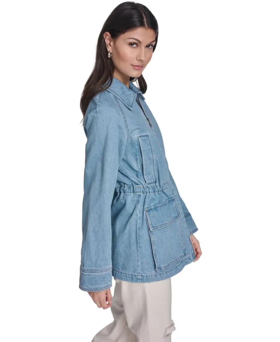 Женская хлопковая куртка-сараян с зауженной талией Levi's, Light Wash Denim — фото 4