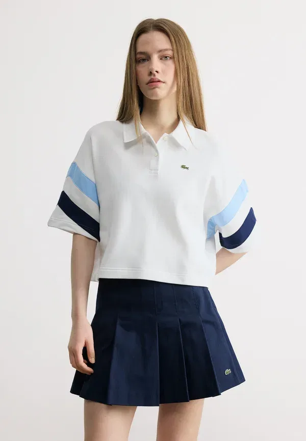 Поло Lacoste, белое, классическое