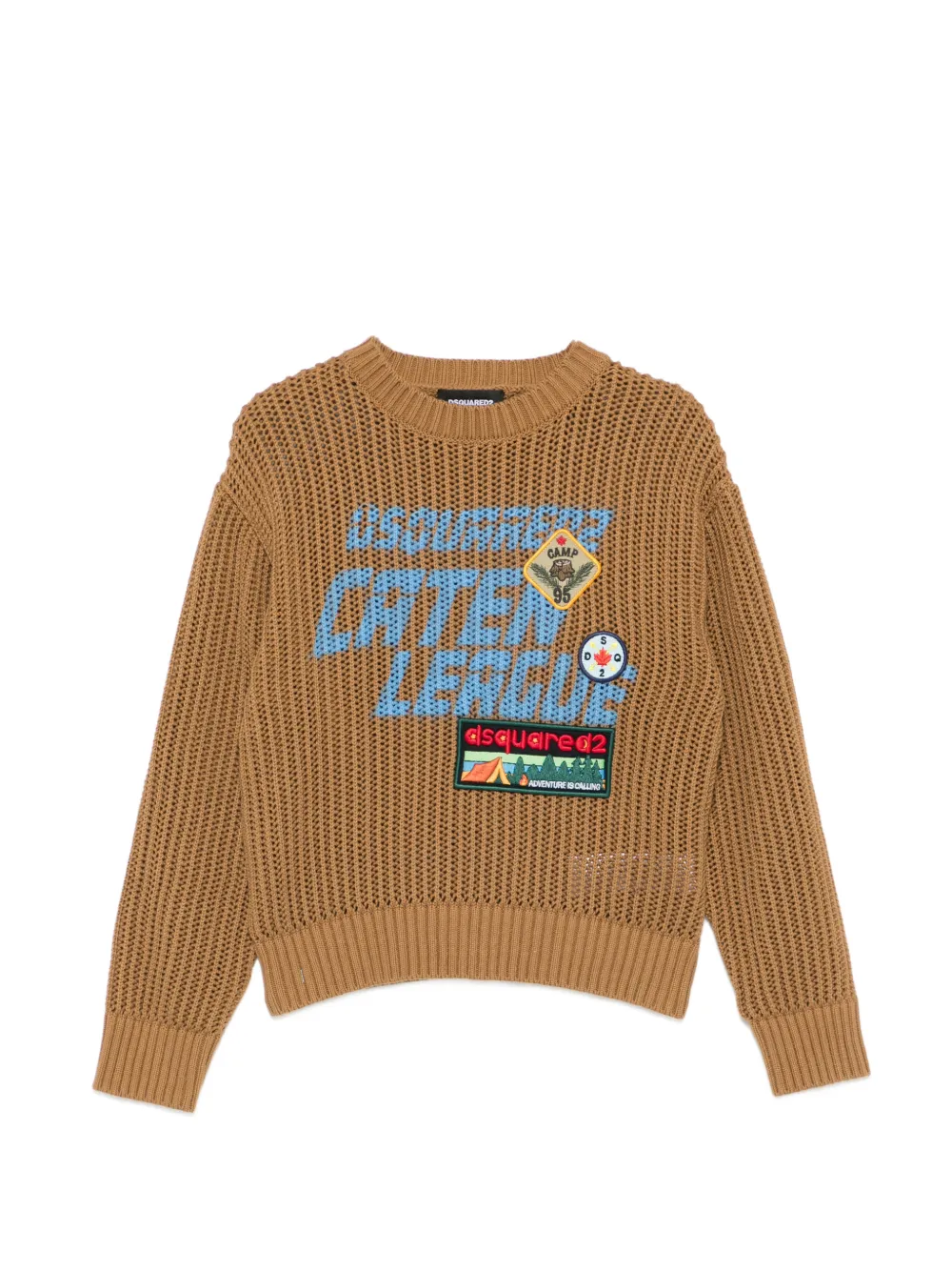 Свитер с нашивкой Dsquared2 Kids, коричневый