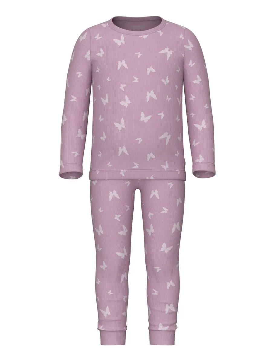 

Пижамы Name It "NMFNIGHTSET PINK BUTTERFLY RIB NOOS" (комплект, 2 шт.), цвет Pink Lavender