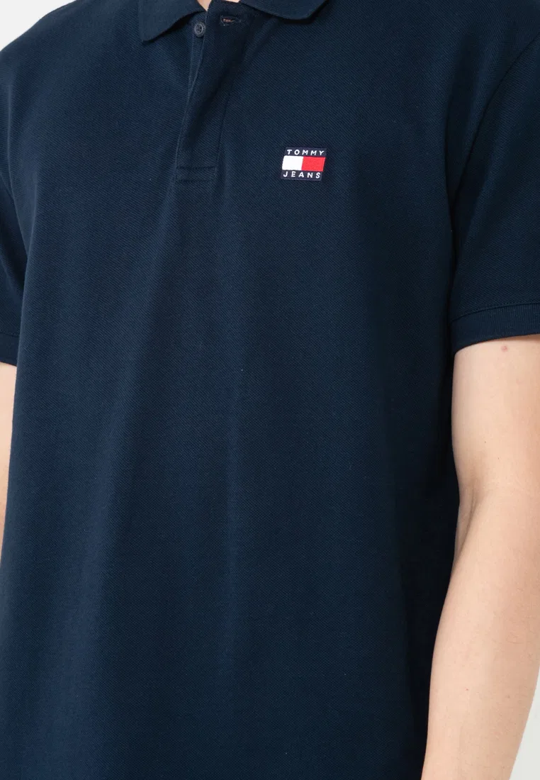 Поло Tommy Jeans Regular Badge Tommy Hilfiger, темно-синий — фото 3