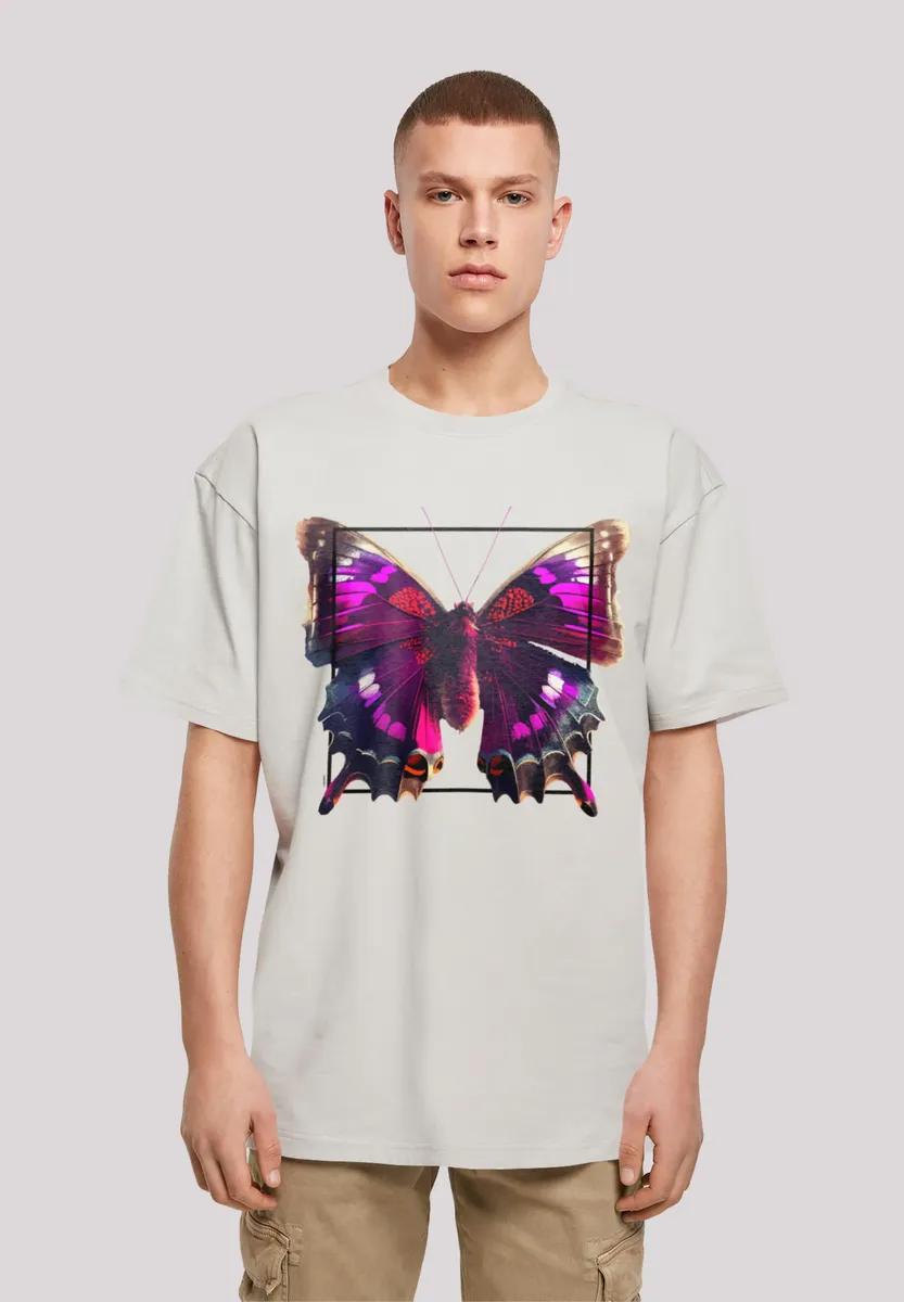 

F4NT4STIC Футболка "Pink Butterfly OVERSIZE TEE", принт, цвет Lightasphalt