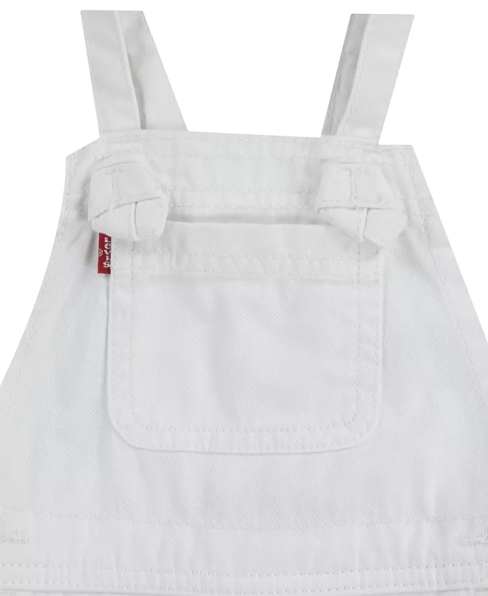 Детские комбинезоны с завязками Baby Girl's Knot Strap Shortalls Levi's, белый — фото 2