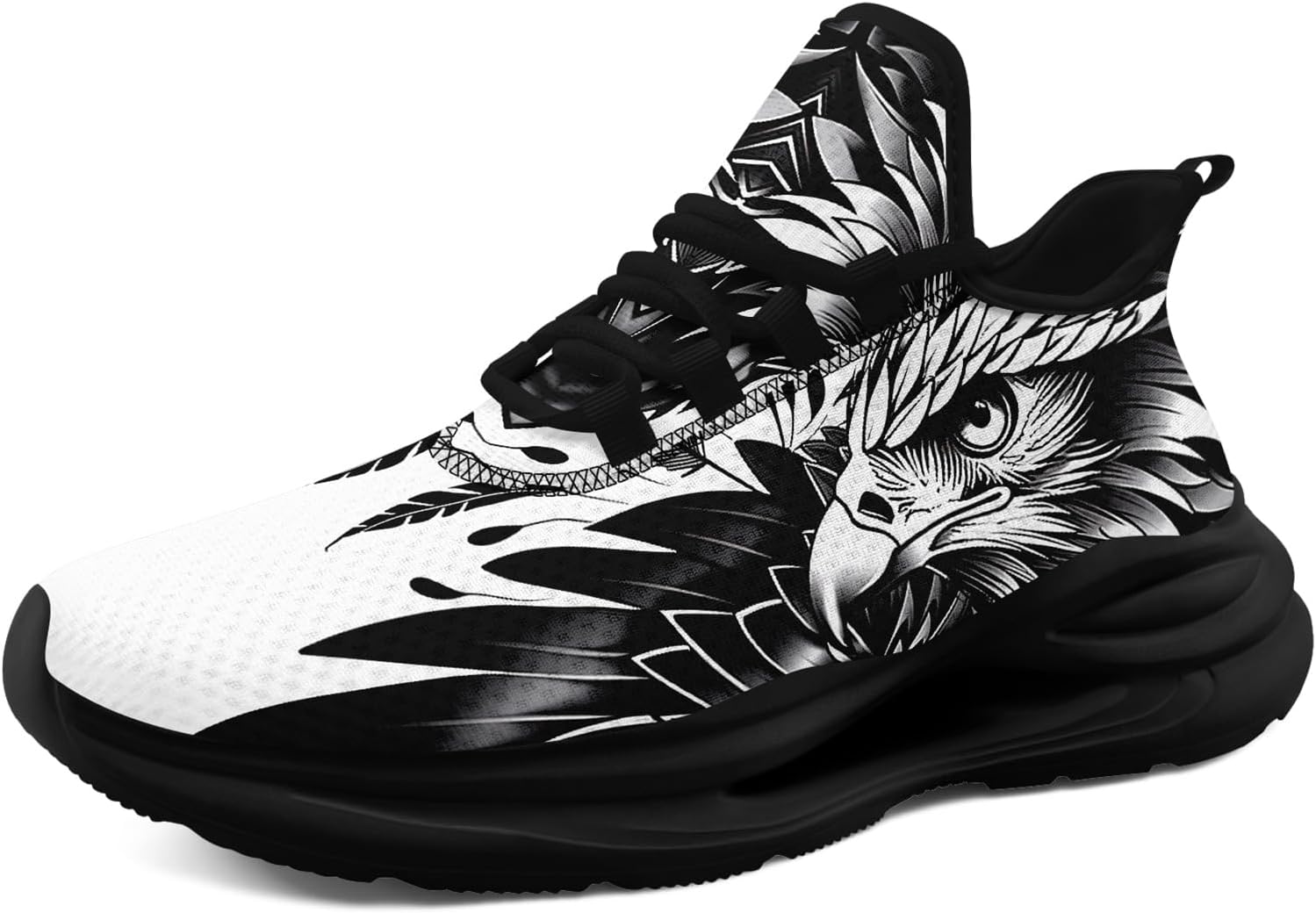 

Мужские беговые кроссовки AWSOLE в готическом стиле, с черепами, легкие, дышащие, модные кроссовки, повседневные спортивные для тренажерного зала и прогулок, белый/черный