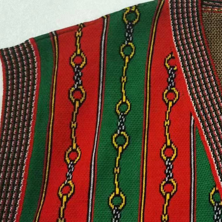 Жилет Gucci с V-образным вырезом и принтом "Конская уздечка", красный и зеленый — фото 3