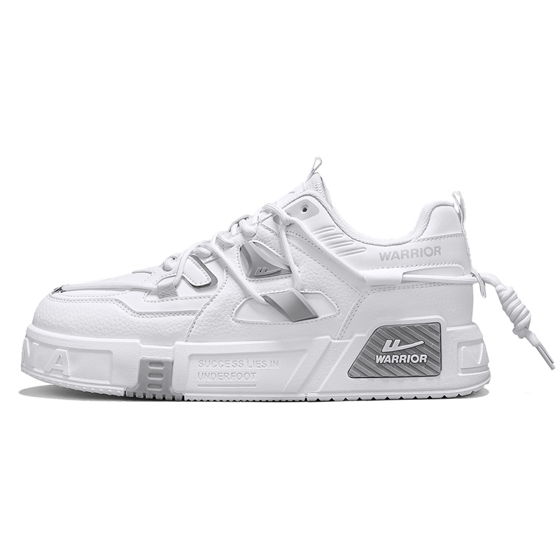 

WARRIOR Кроссовки для скейтбординга мужские Coverage Cushioning Abrasion Resistant Low top White Gray
