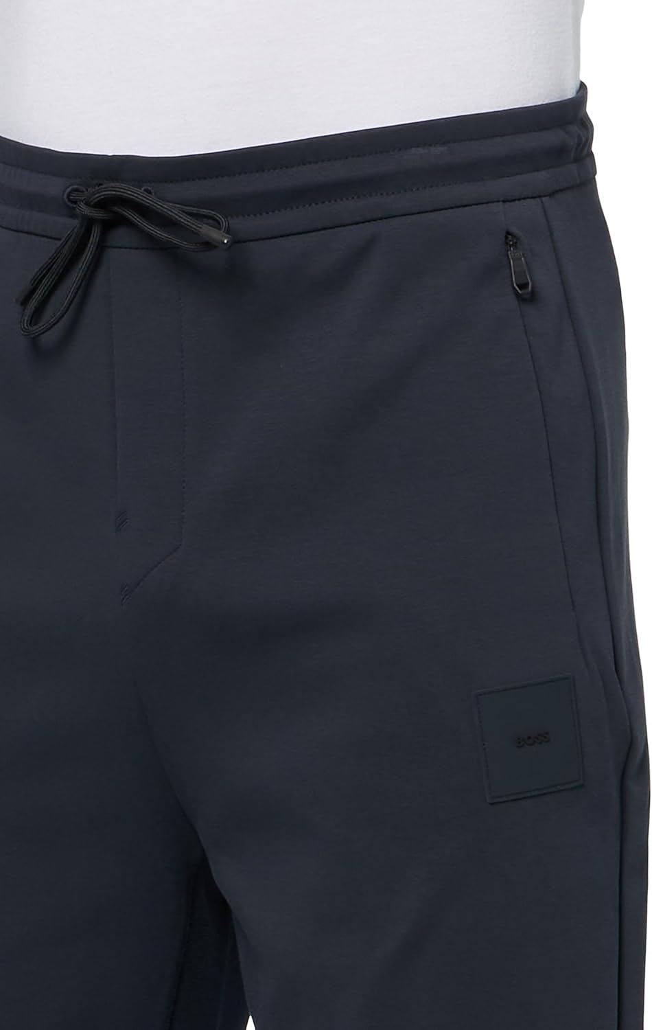 BOSS Мужские спортивные штаны из хлопковой смеси с логотипом-значком, Premium Navy — фото 3
