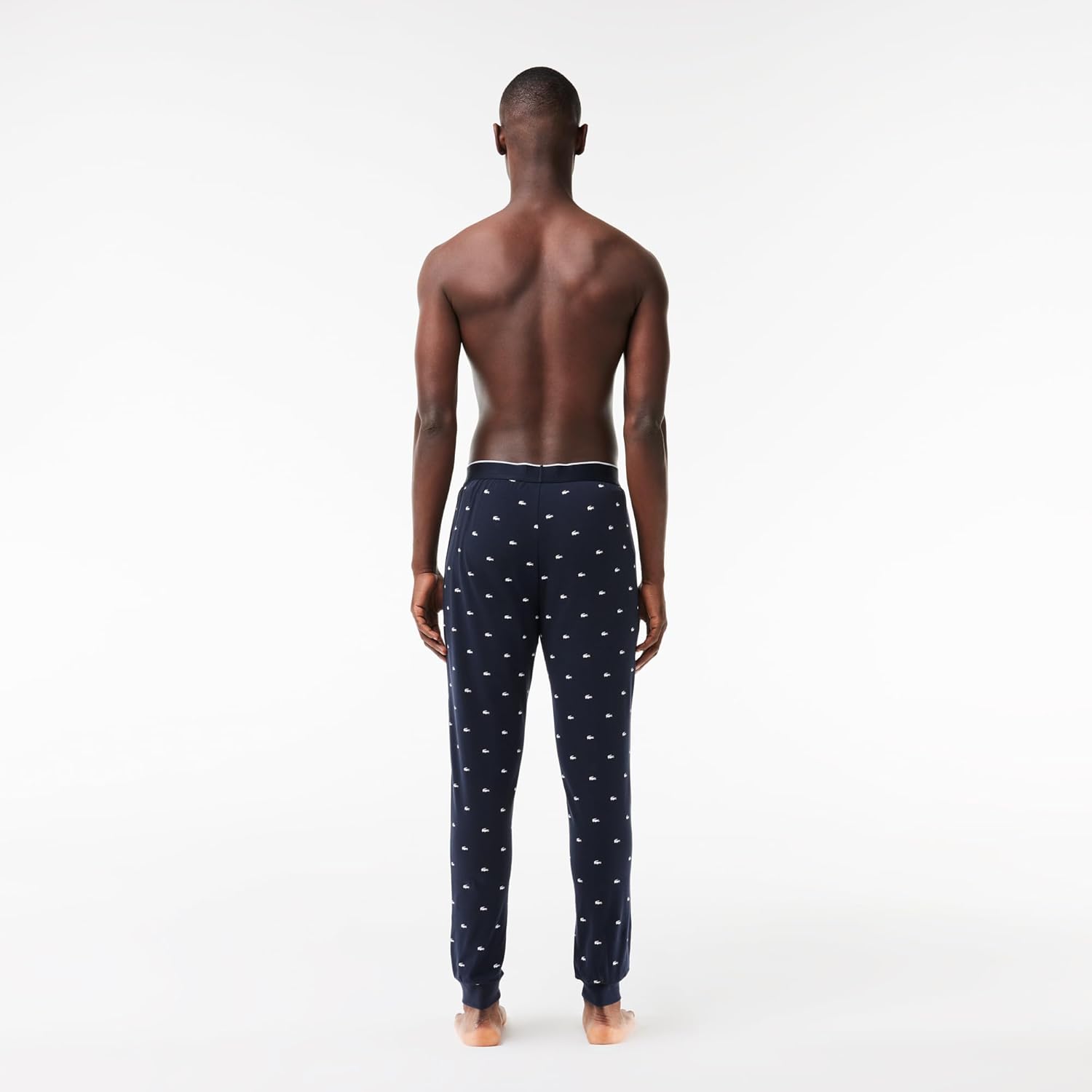 Брюки пижамные Lacoste All Over Croc Print, мужские, темно-синий/белый — фото 3