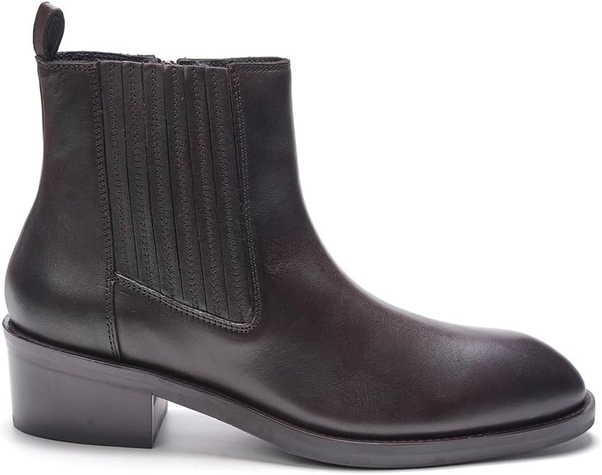 

Мужские кожаные ботинки Chelsea A. Veer Beckett, Верх из премиальной телячьей кожи с амортизирующей стелькой и резиновой подошвой средней высоты, Классический дизайн на подъем, Стильные, прочные и удобные, коричневый