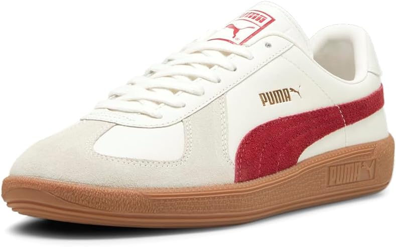 Мужские кроссовки PUMA Army Trainer на шнуровке, повседневные - красные и белые — фото 2