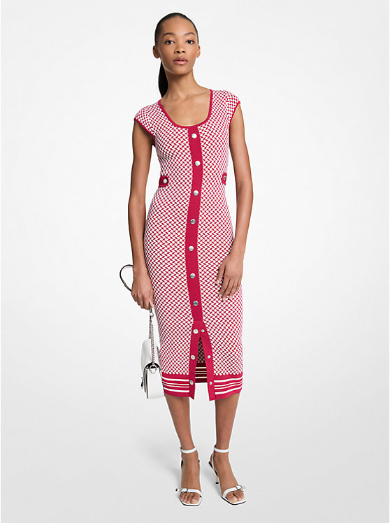 

Платье миди из жаккарда с плиткой Michael Kors, красный