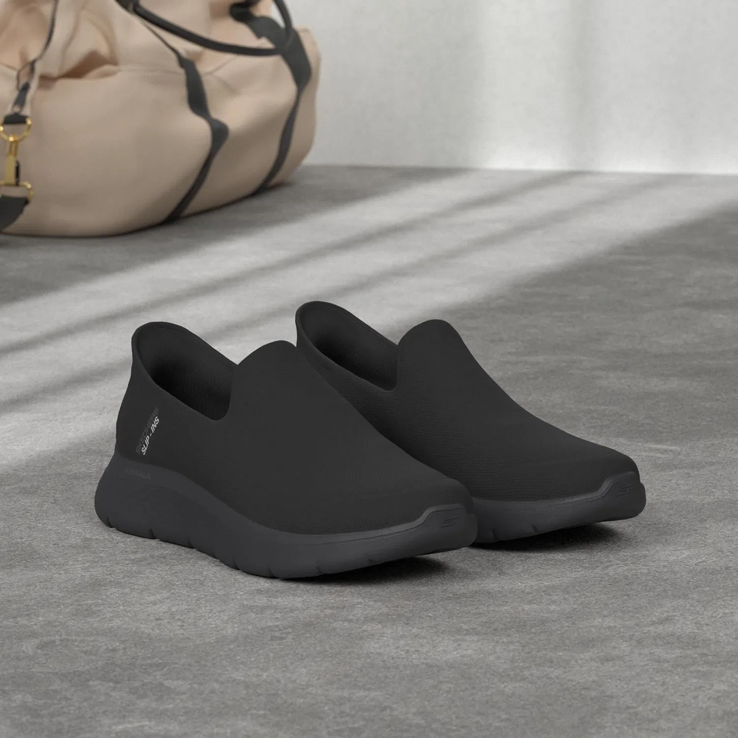 Мужские кроссовки Skechers Go Walk Flex No Hands Slip On, черные/черные, размер 10.5 X-Wide — фото 2